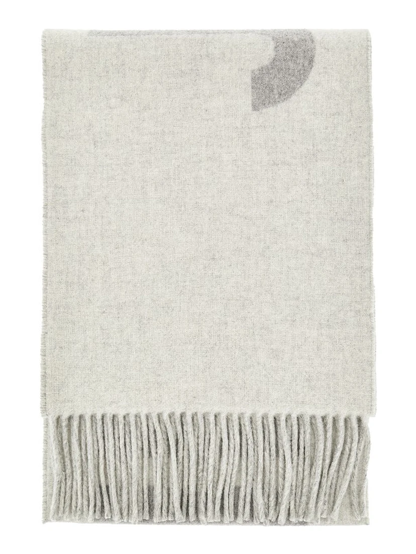 Jacquard logo wool scarf