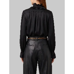 Black ruffled shirt