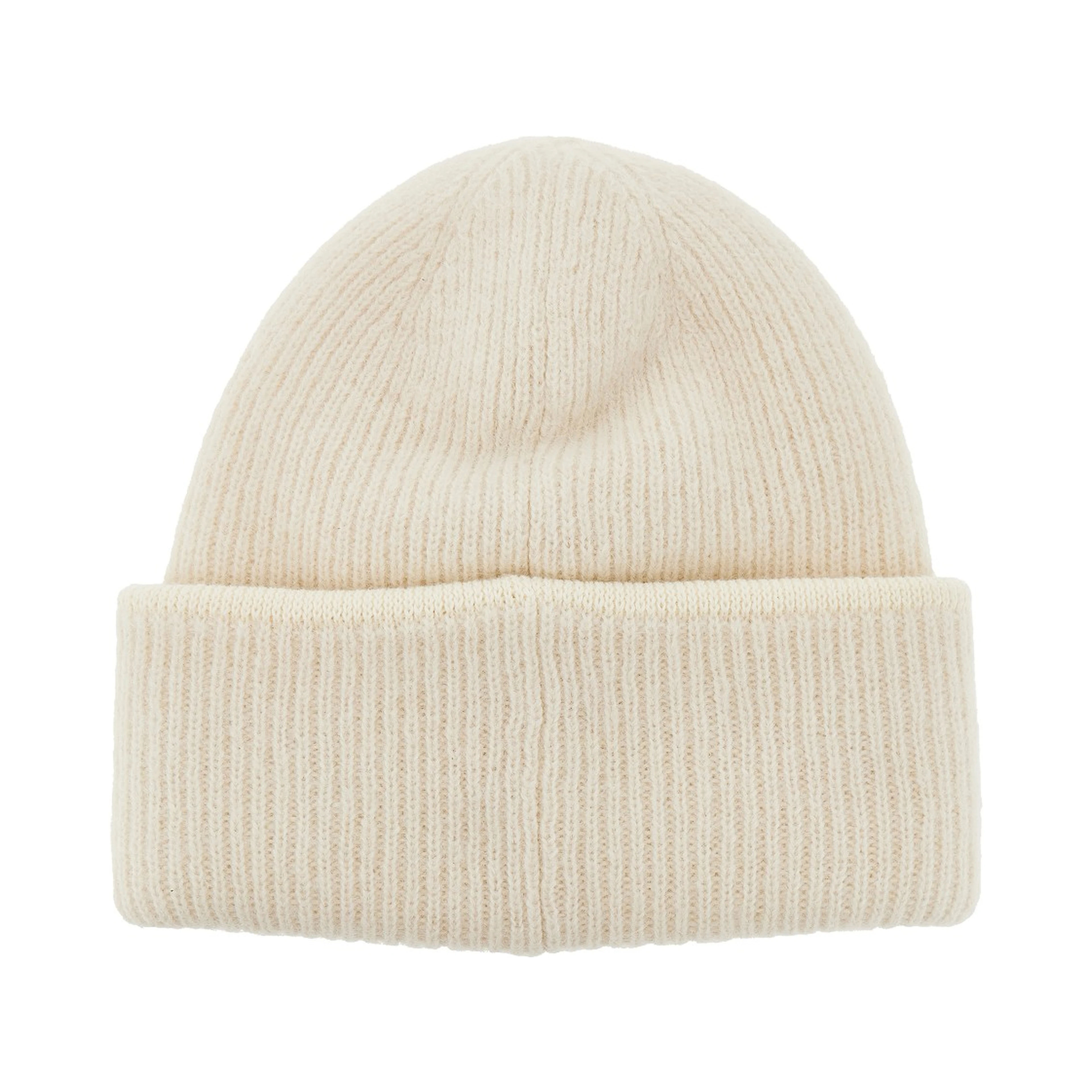 Knitted beanie hat with gros-grain logo