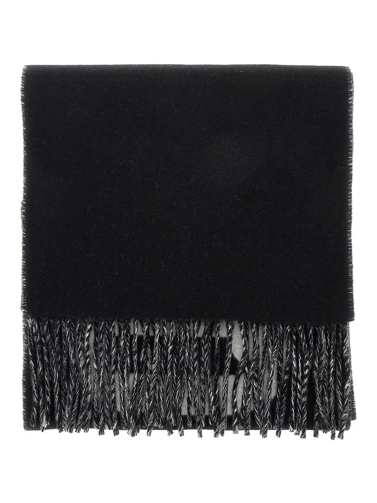 Jacquard logo wool scarf