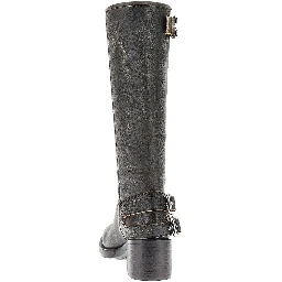 'Dakota' grained leather boots