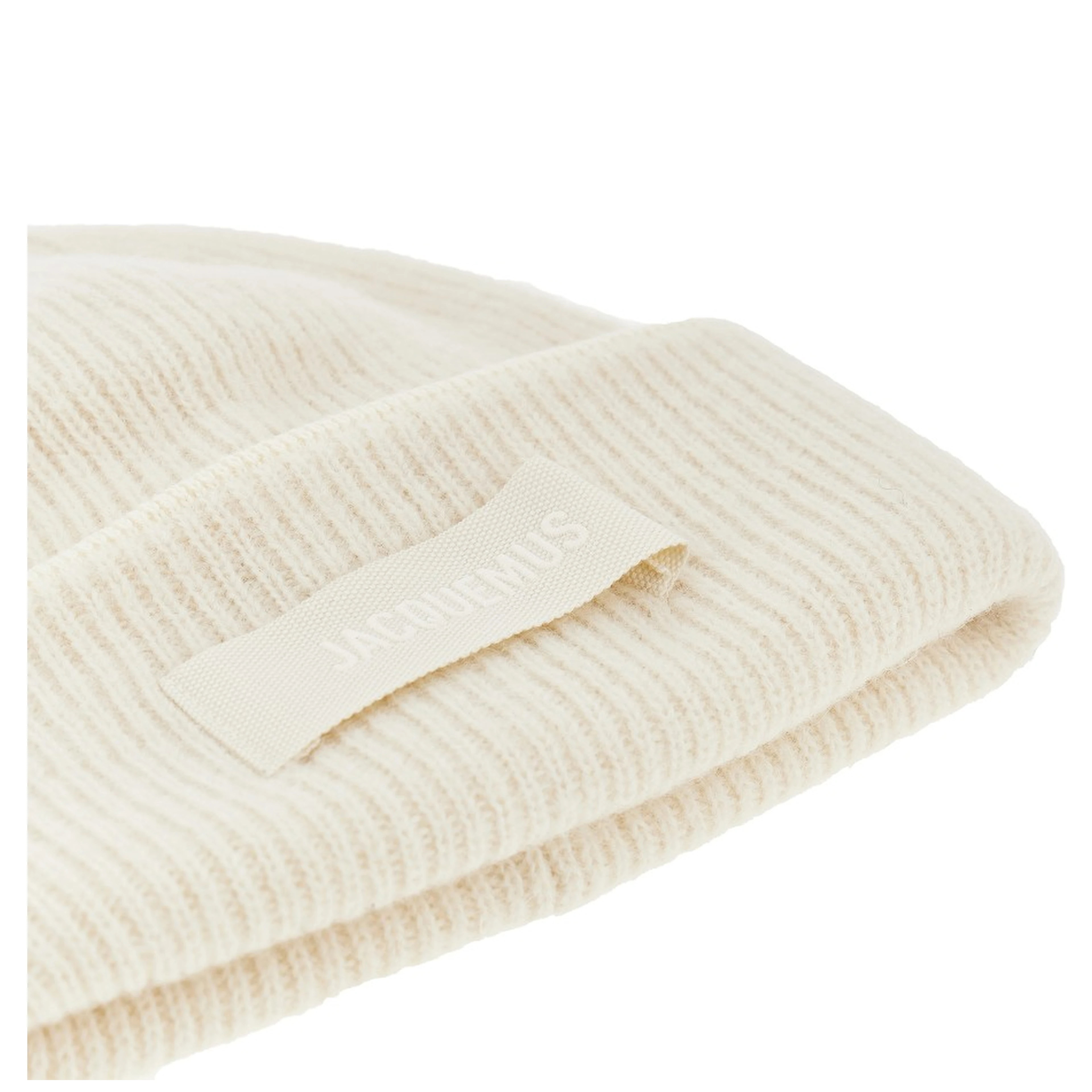 Knitted beanie hat with gros-grain logo