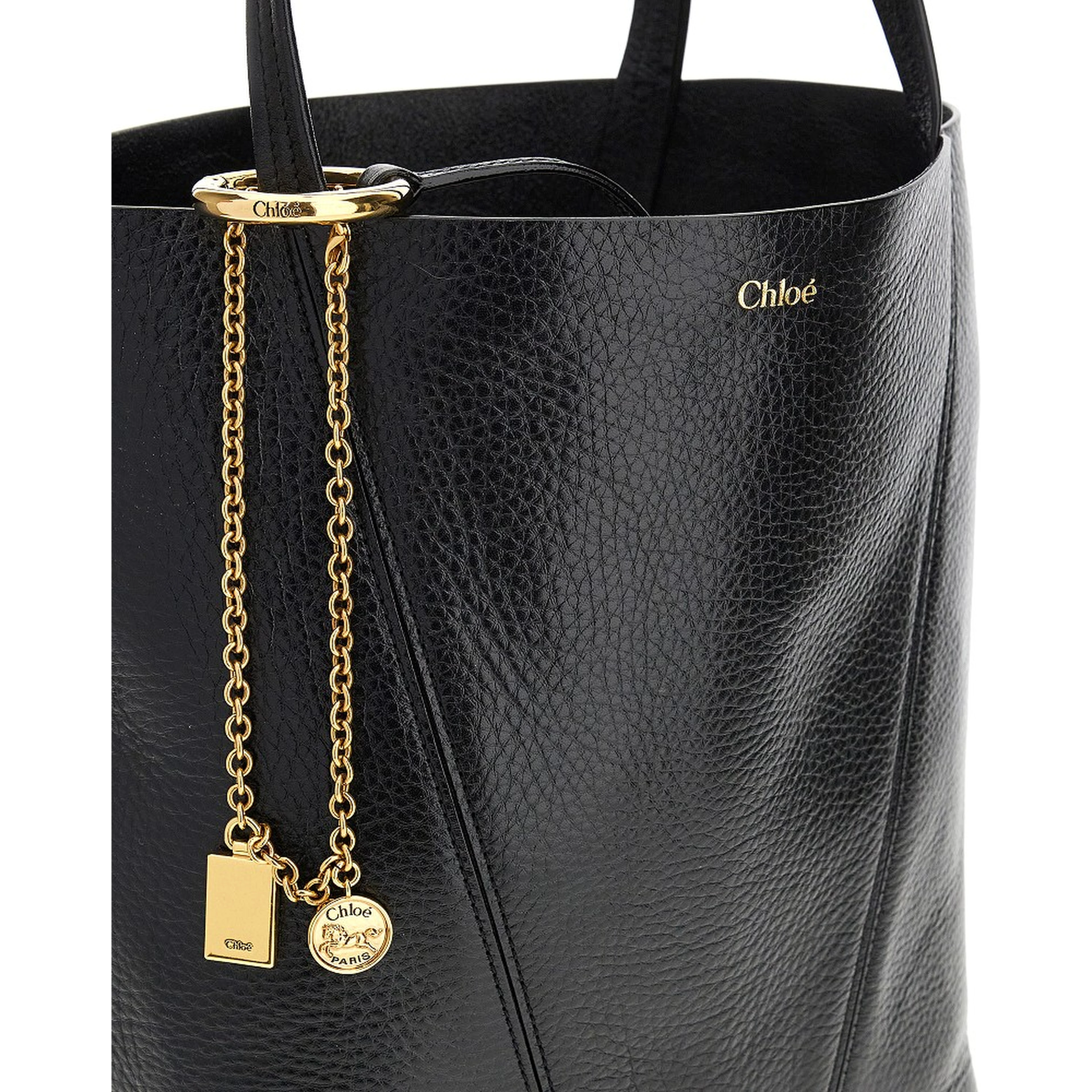 Grained leather medium 'Spin' bag