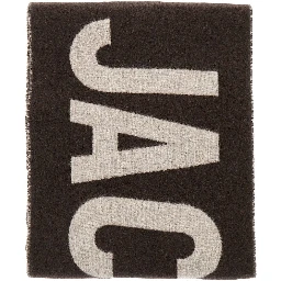 Jacquard logo wool scarf