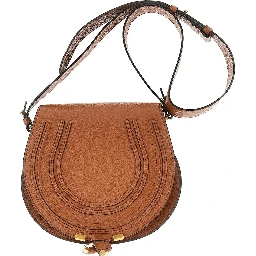 Grained leather 'Marcie' saddle bag