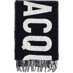 Jacquard logo wool scarf