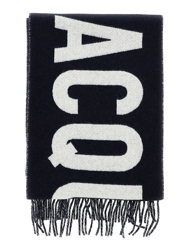 Jacquard logo wool scarf