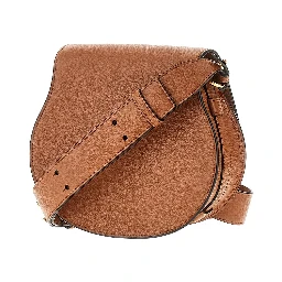 Grained leather 'Marcie' saddle bag