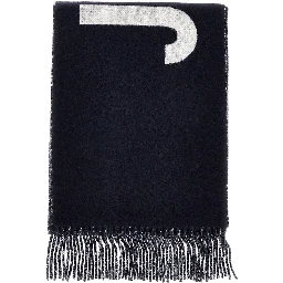 Jacquard logo wool scarf