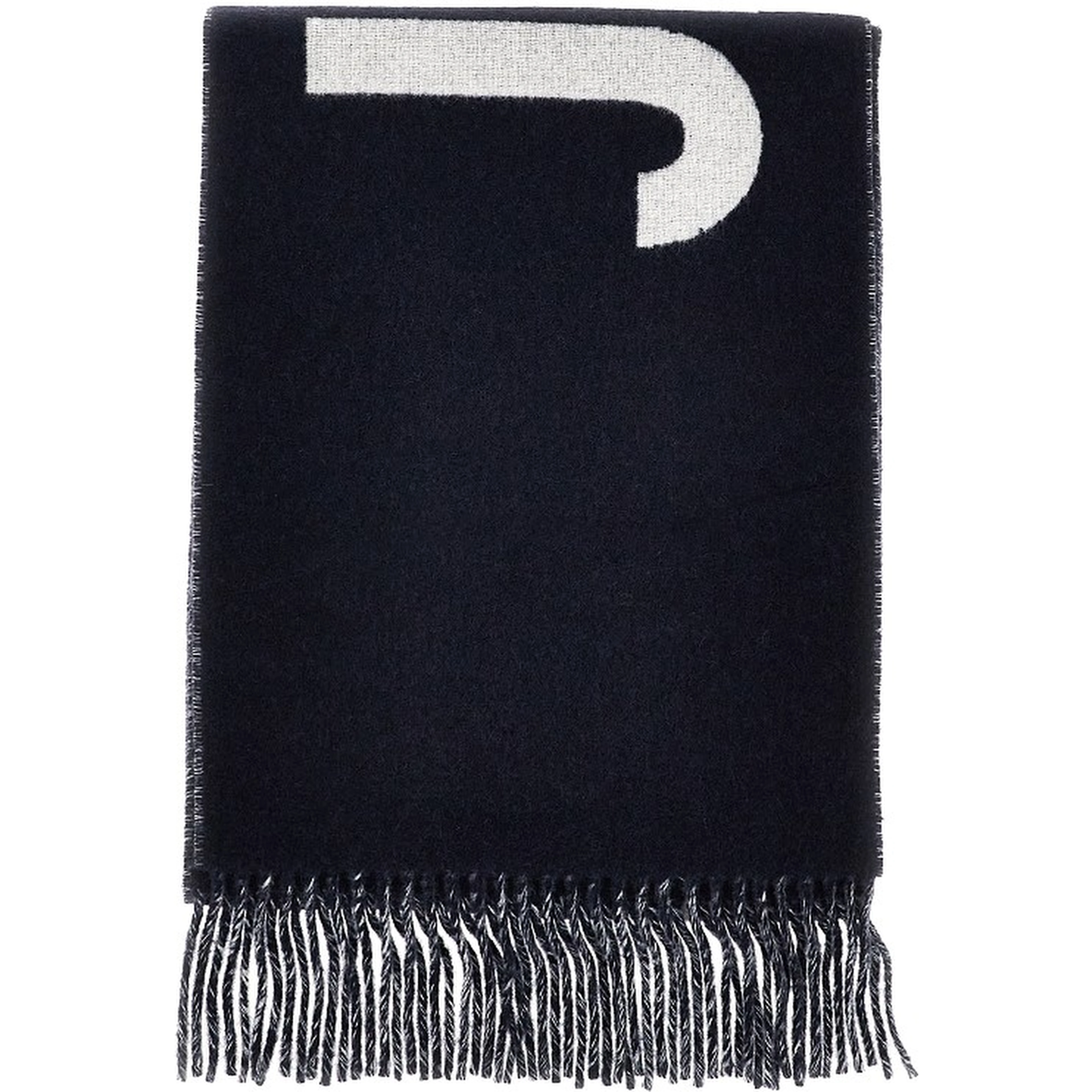 Jacquard logo wool scarf