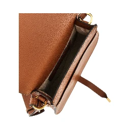 Grained leather 'Marcie' saddle bag