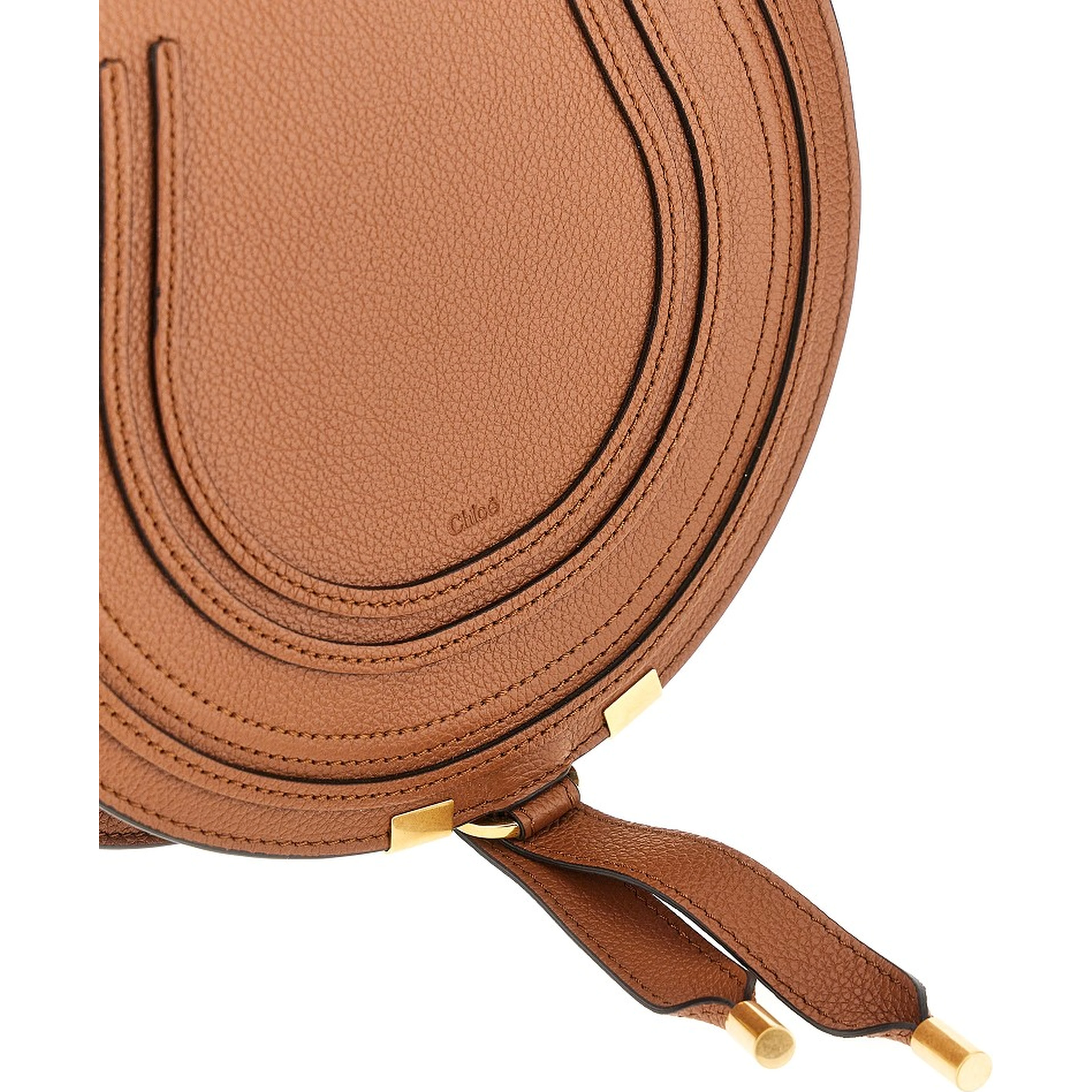 Grained leather 'Marcie' saddle bag