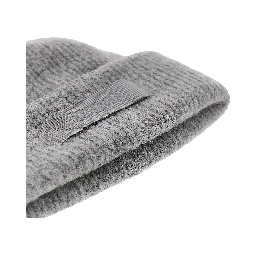Knitted beanie hat with gros-grain logo