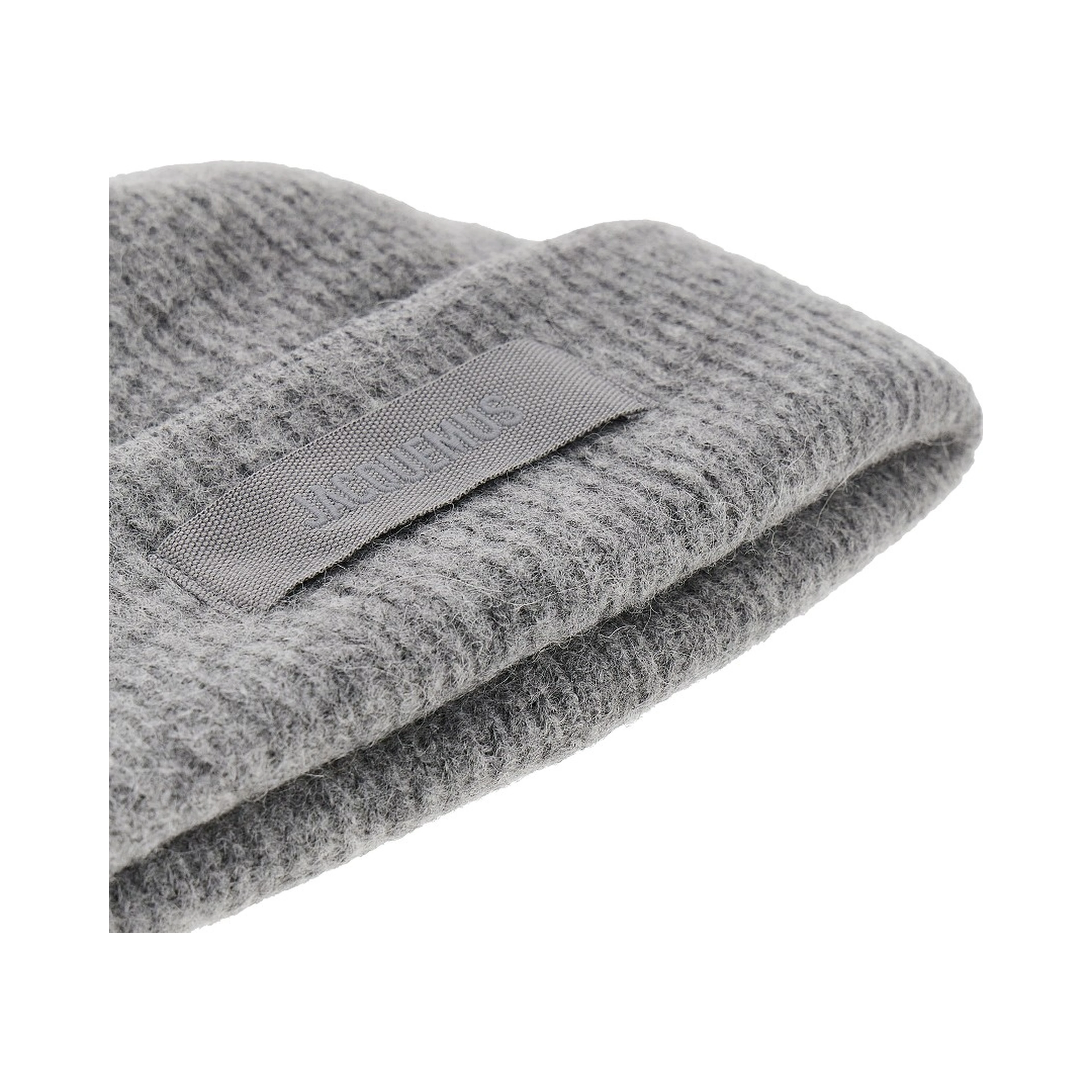 Knitted beanie hat with gros-grain logo