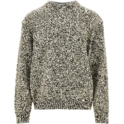 Merino wool sweater with logo intarsia