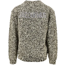 Merino wool sweater with logo intarsia