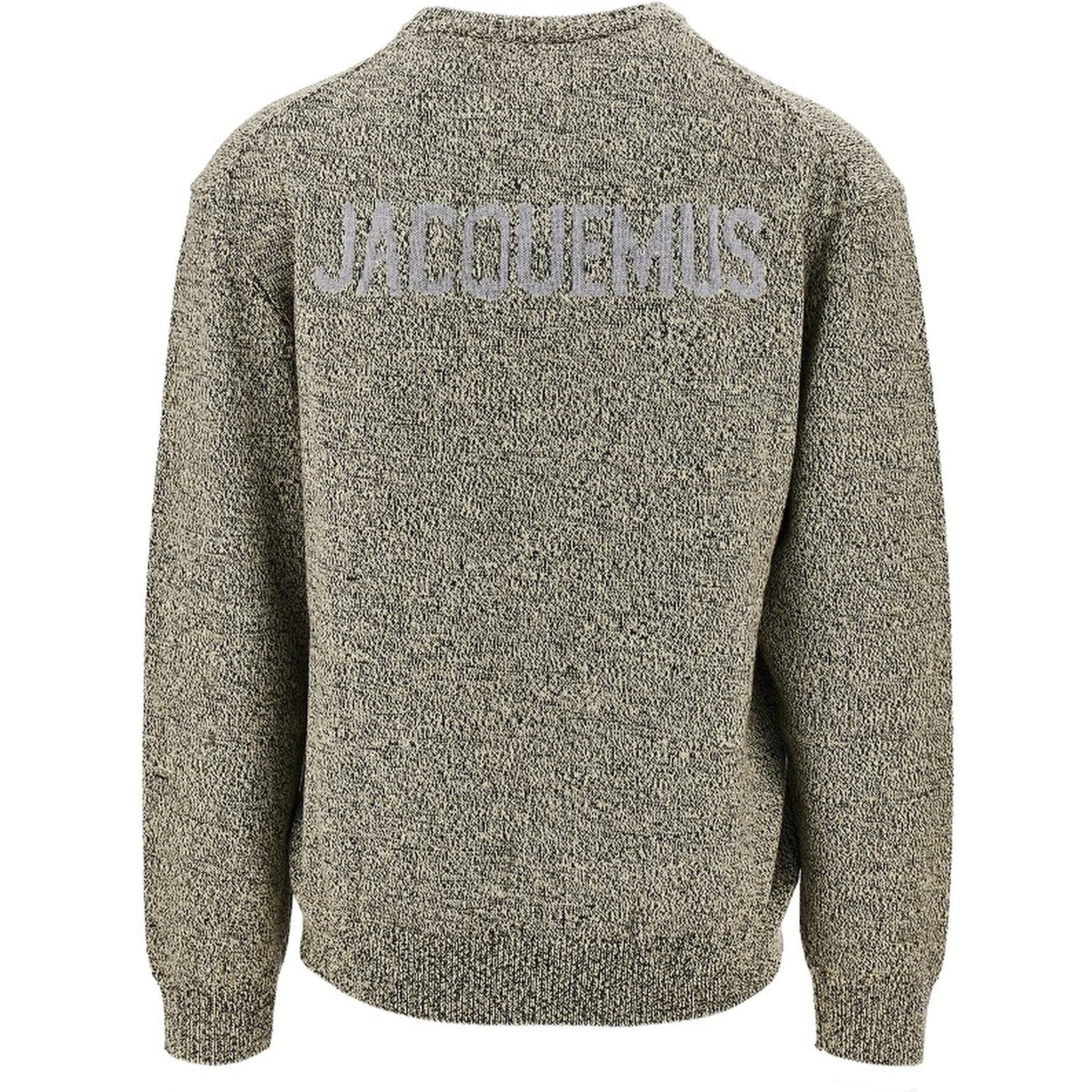 Merino wool sweater with logo intarsia