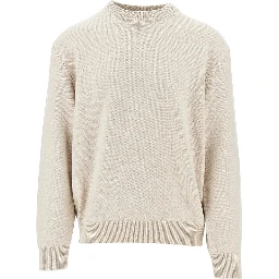 Merino wool sweater with logo intarsia