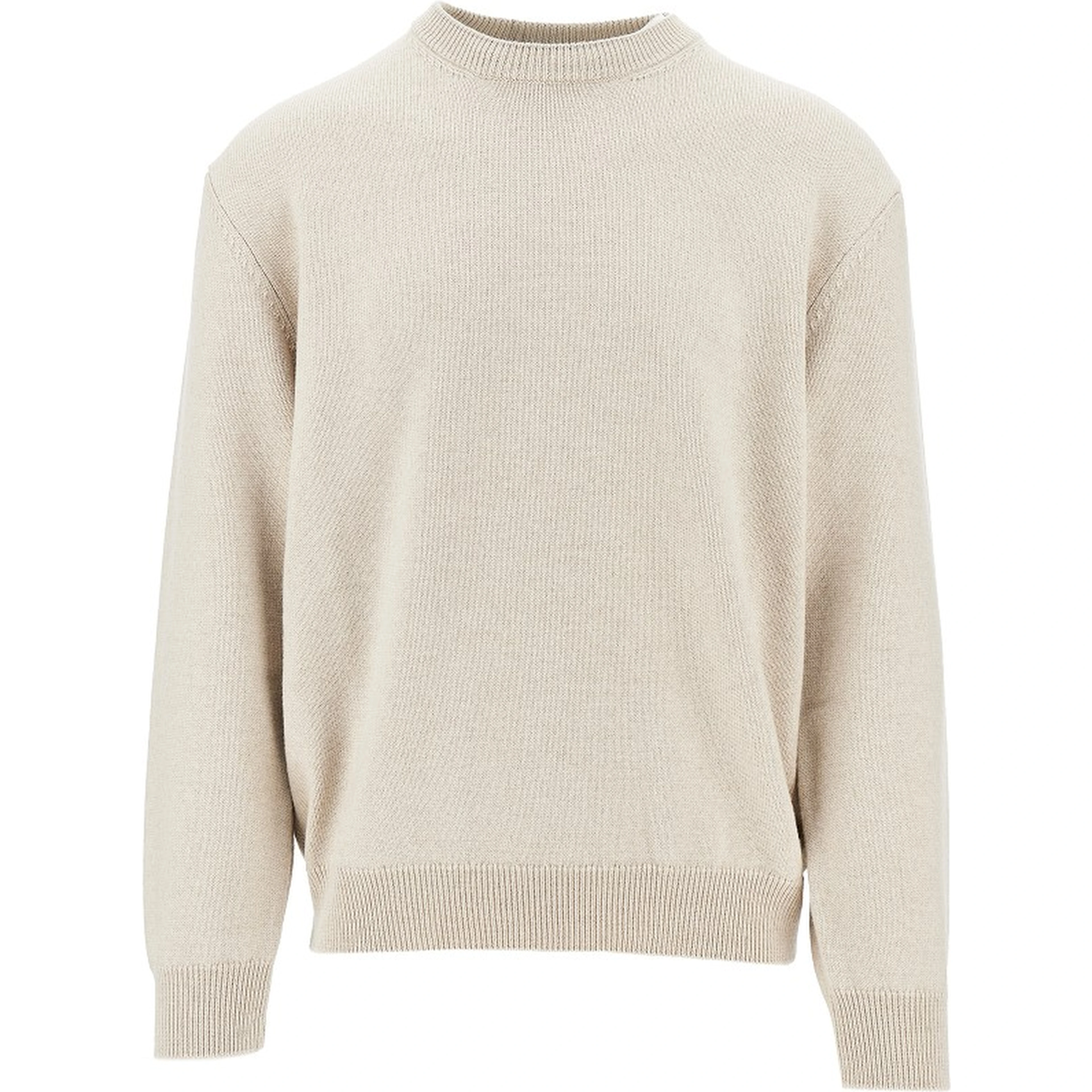 Merino wool sweater with logo intarsia