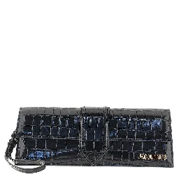 Croco-embossed leather 'Bambino' clutch