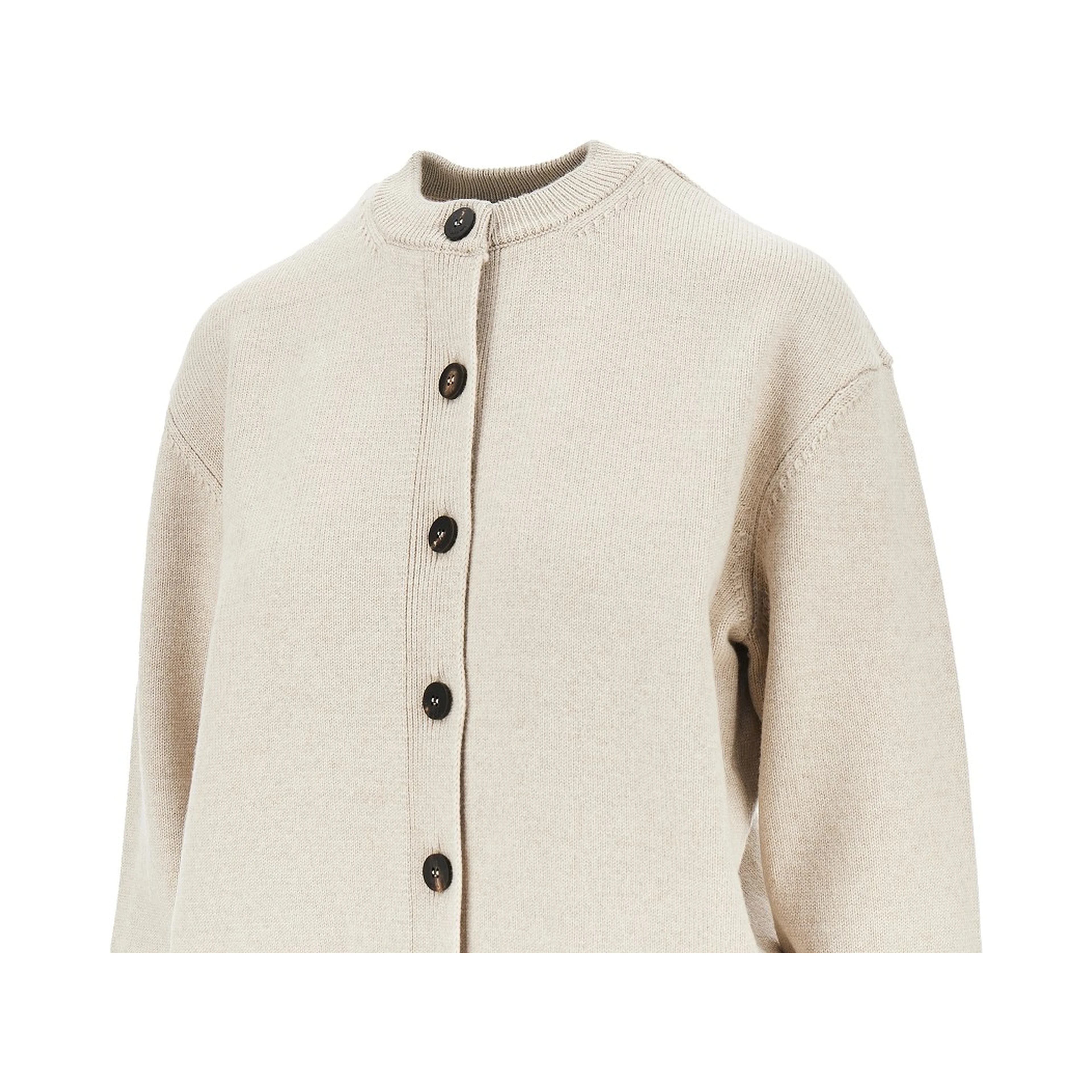 Logo intarsia merino wool cardigan