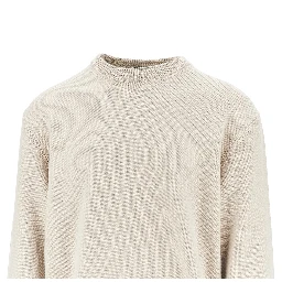 Merino wool sweater with logo intarsia