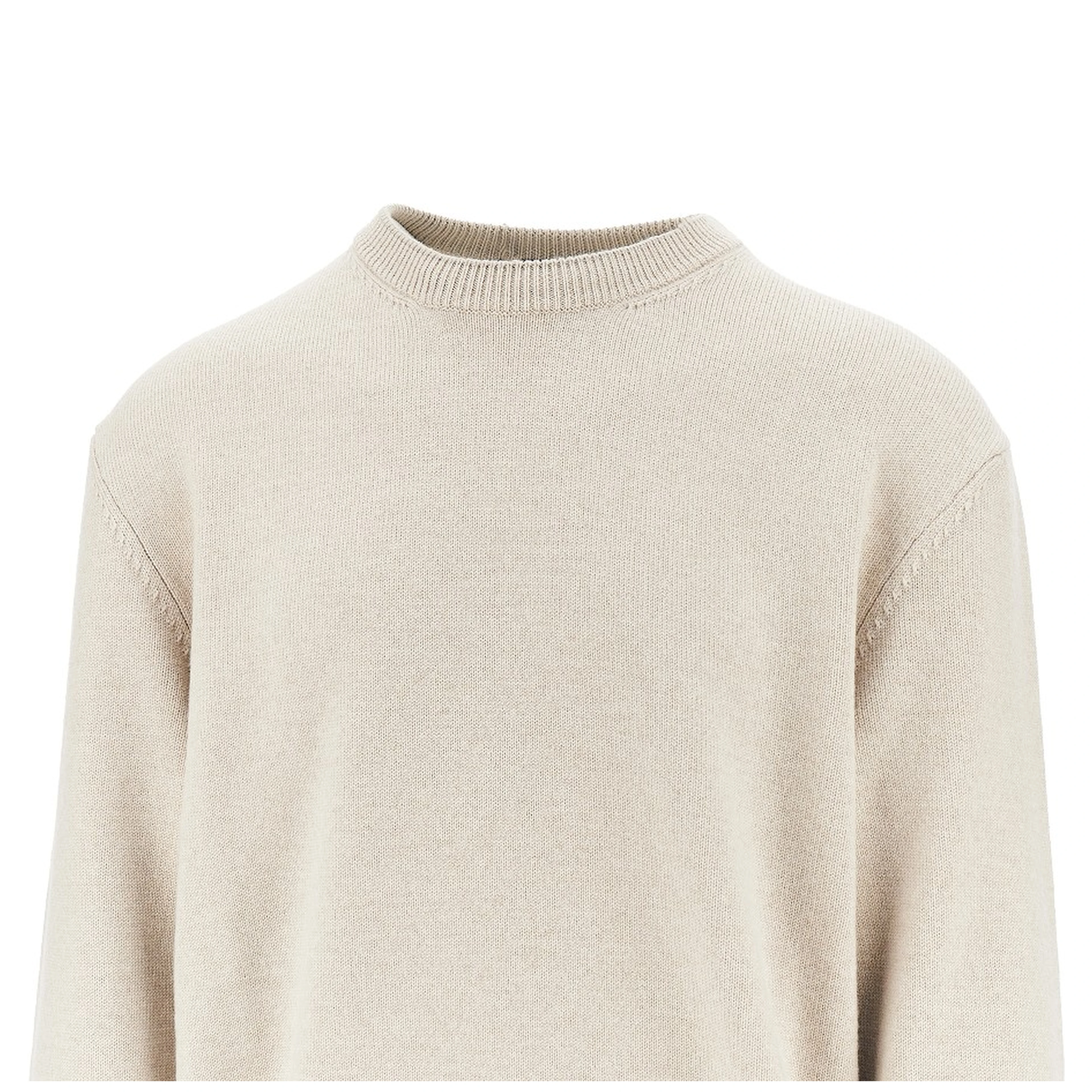 Merino wool sweater with logo intarsia