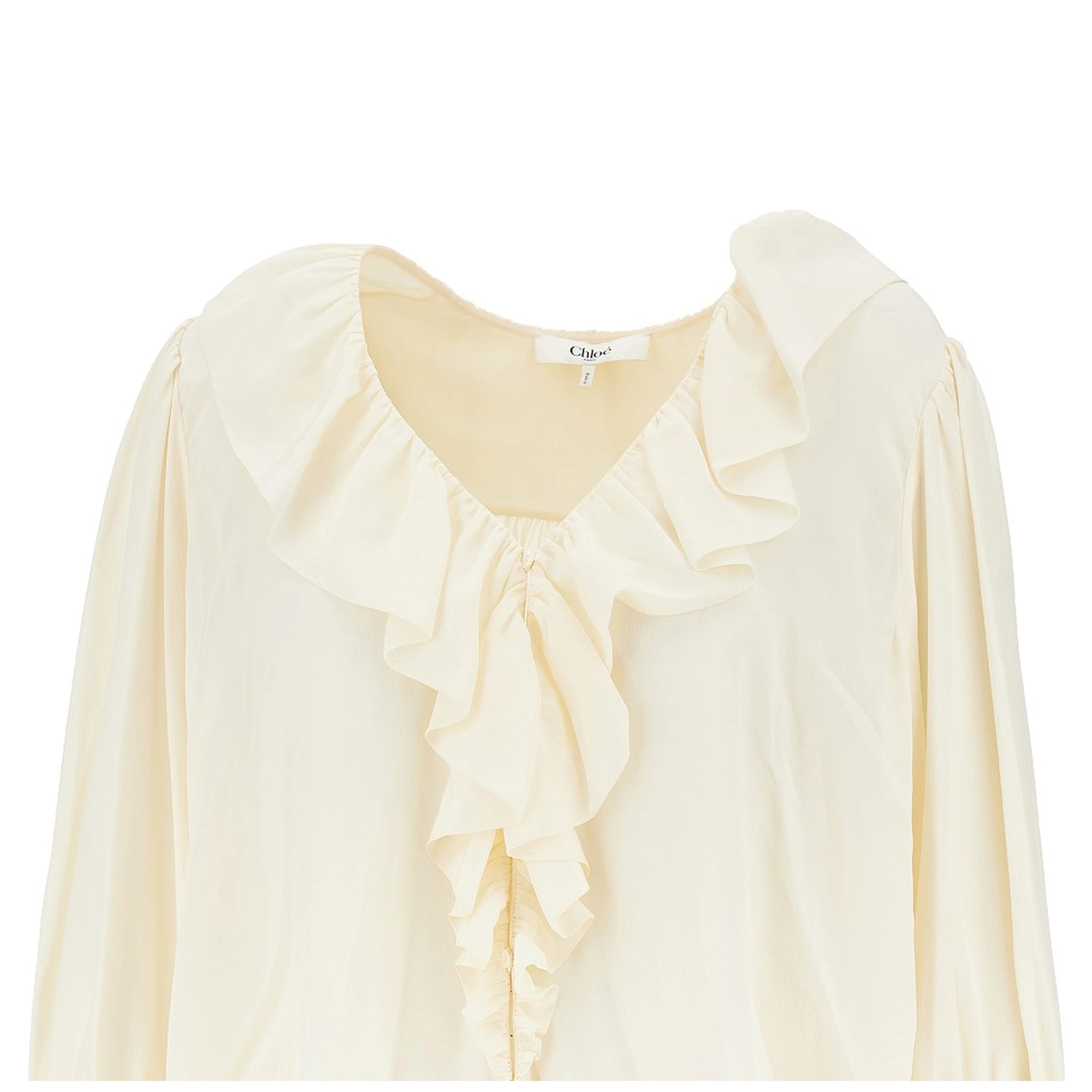 Ruffled crêpe de chine blouse