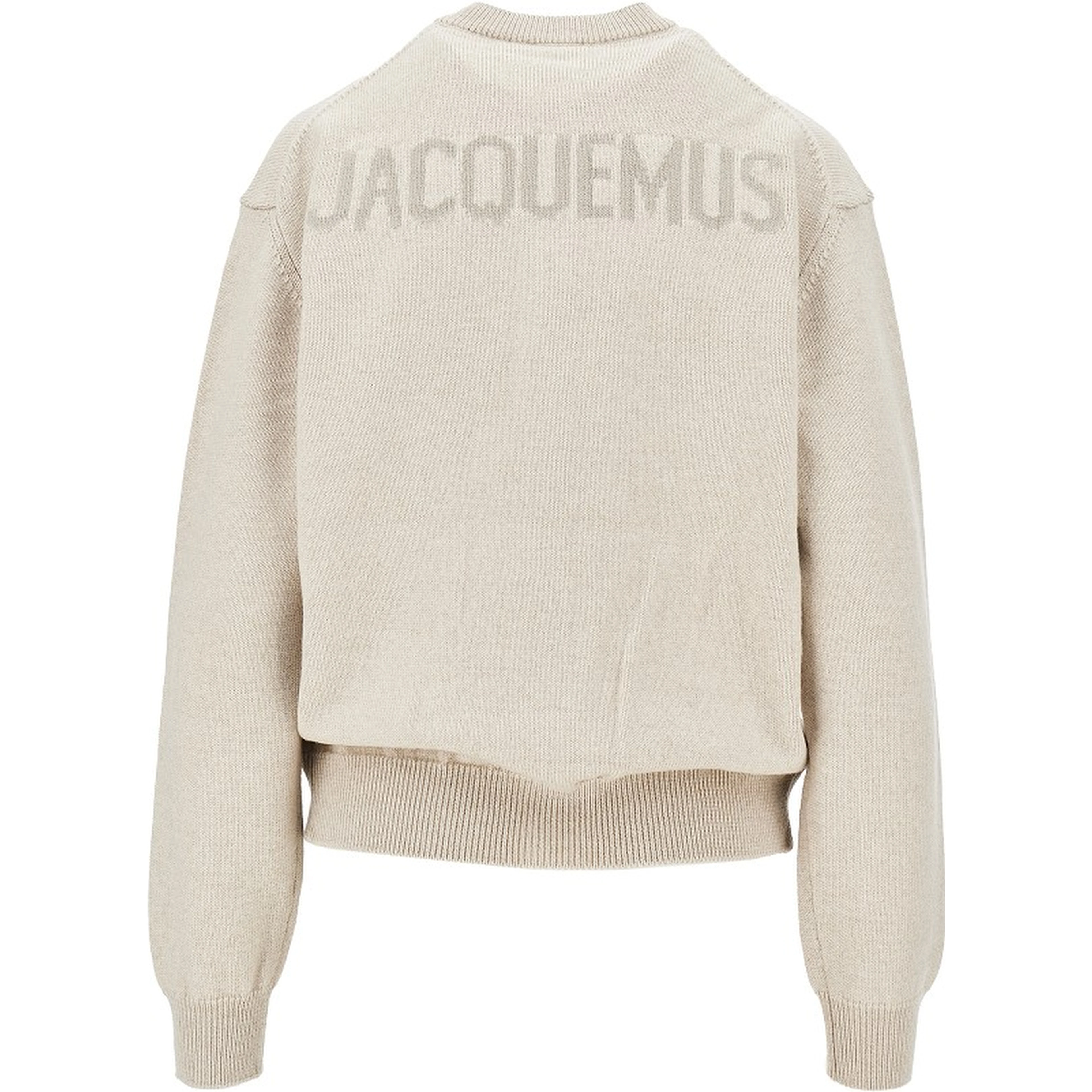 Logo intarsia merino wool cardigan