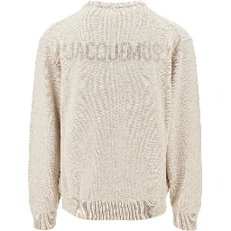 Merino wool sweater with logo intarsia