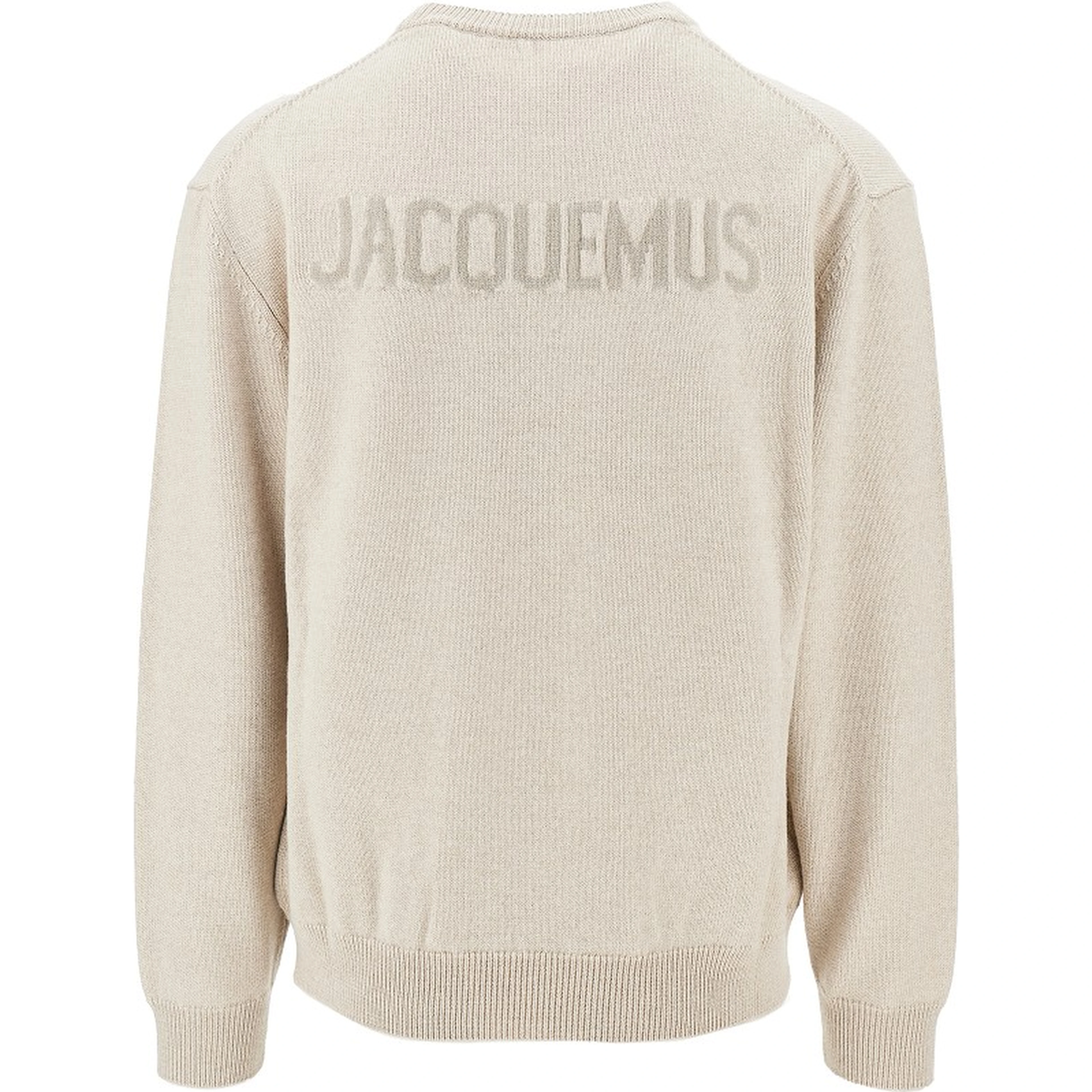 Merino wool sweater with logo intarsia
