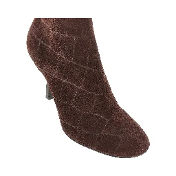 Croco-embossed leather ankle boots