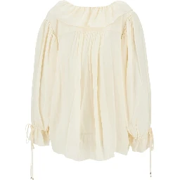 Ruffled crêpe de chine blouse