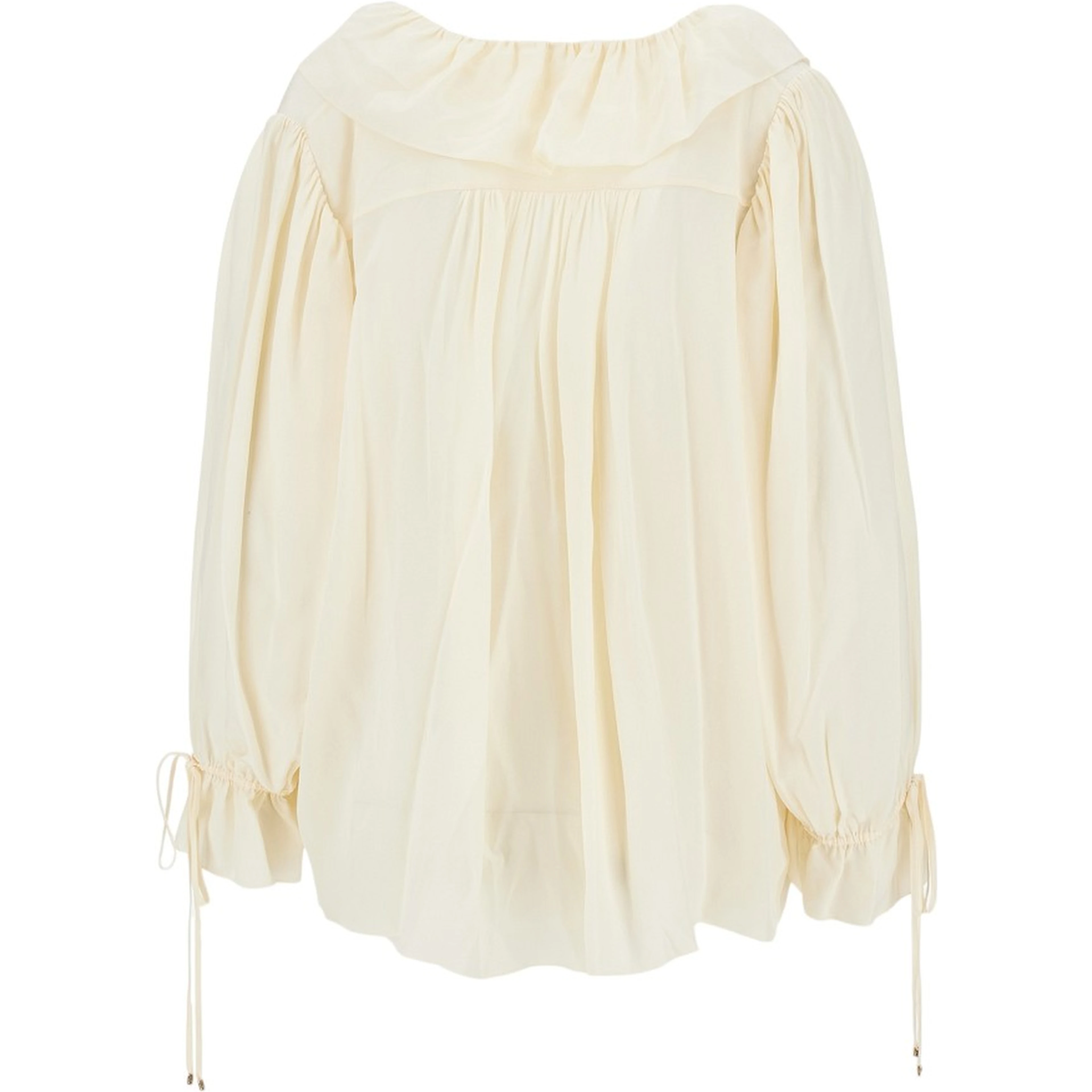 Ruffled crêpe de chine blouse