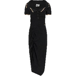 Black Cotton Midi Dress