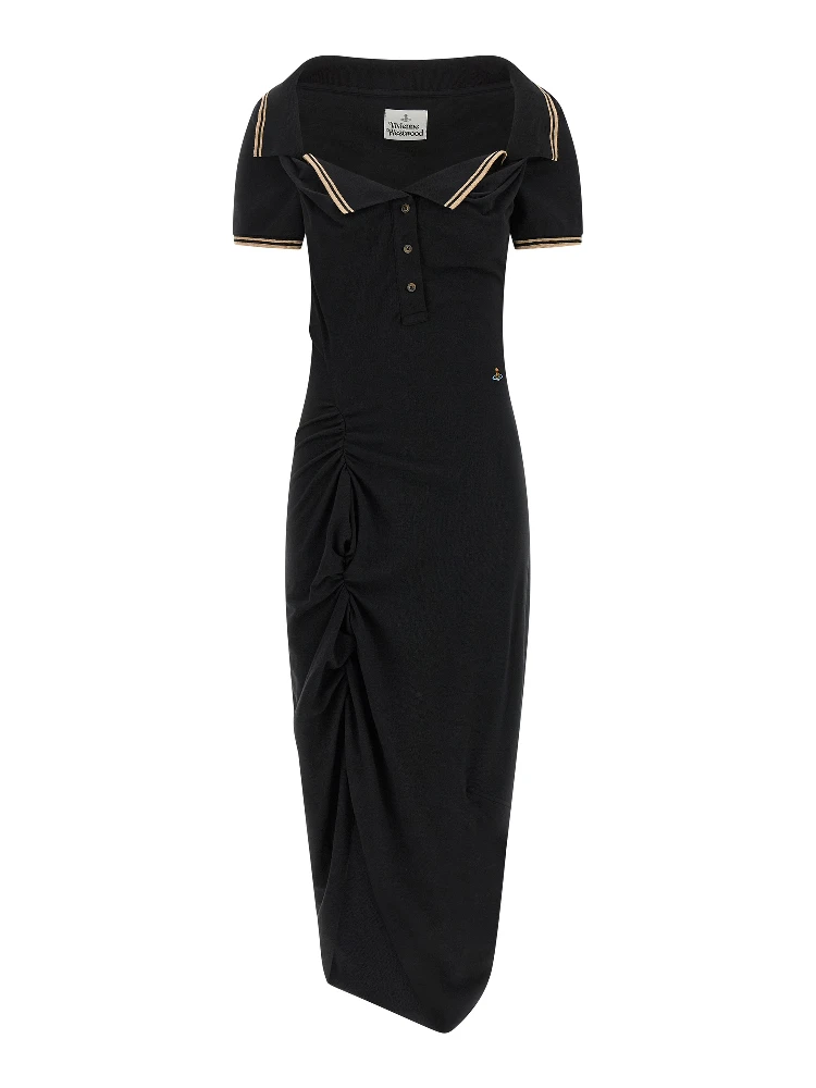 Black Cotton Midi Dress