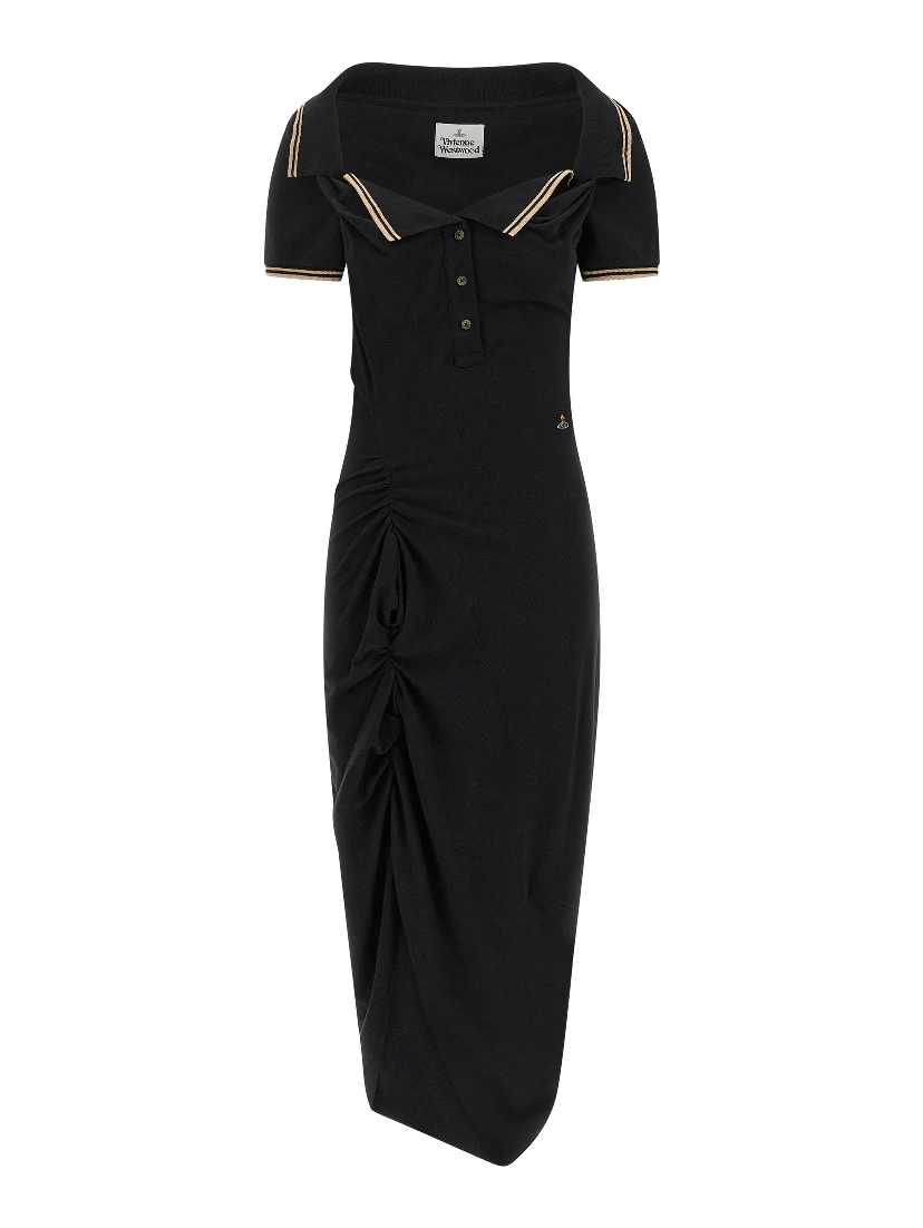 Black Cotton Midi Dress