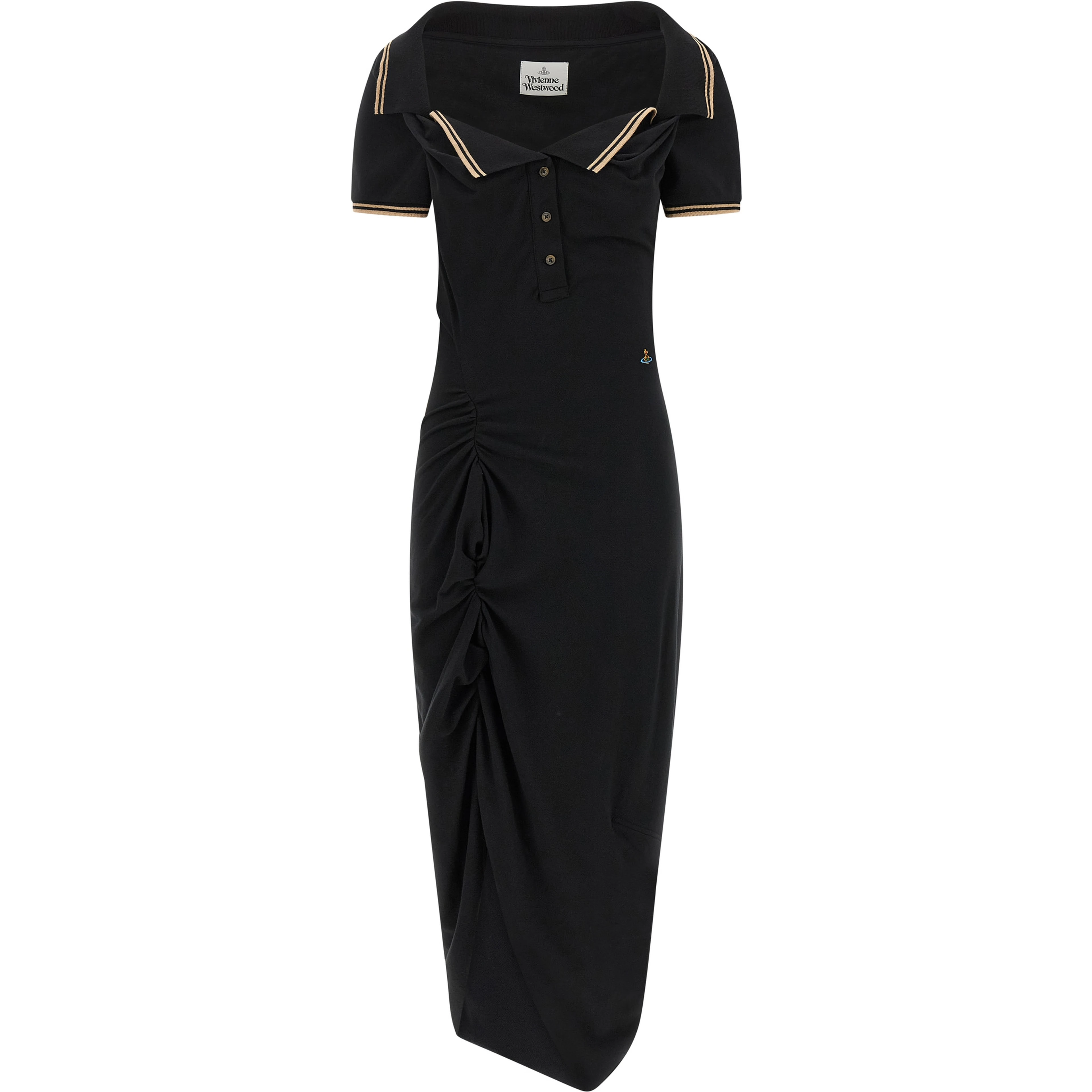 Black Cotton Midi Dress