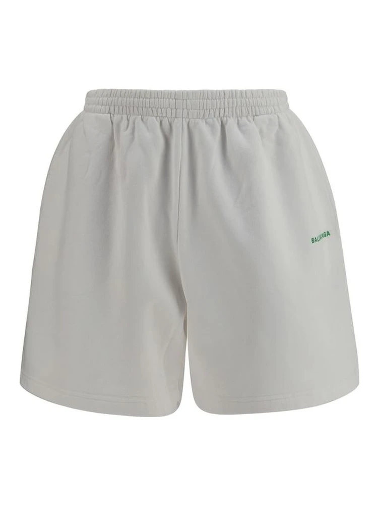 White Cotton Bermuda Shorts