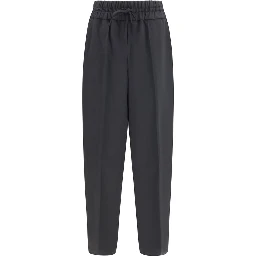 Black Wool Oves Aries Casual Pants