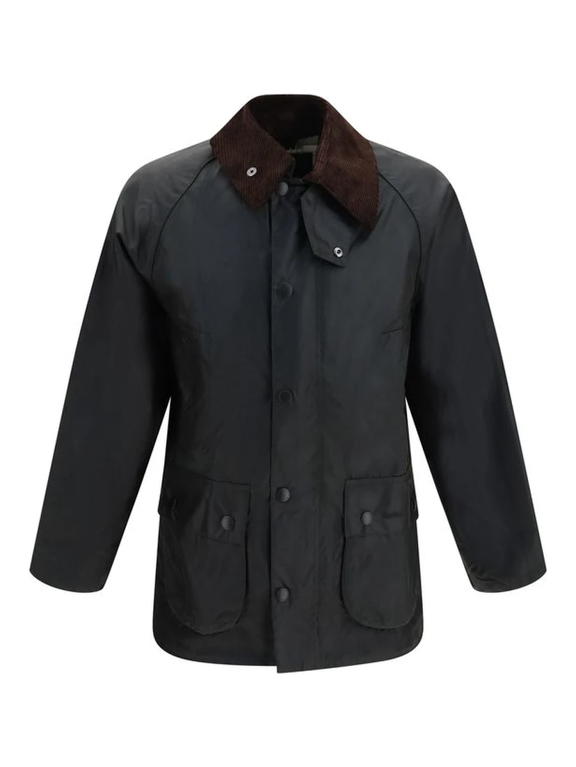 Black Cotton Full-Length Jacket