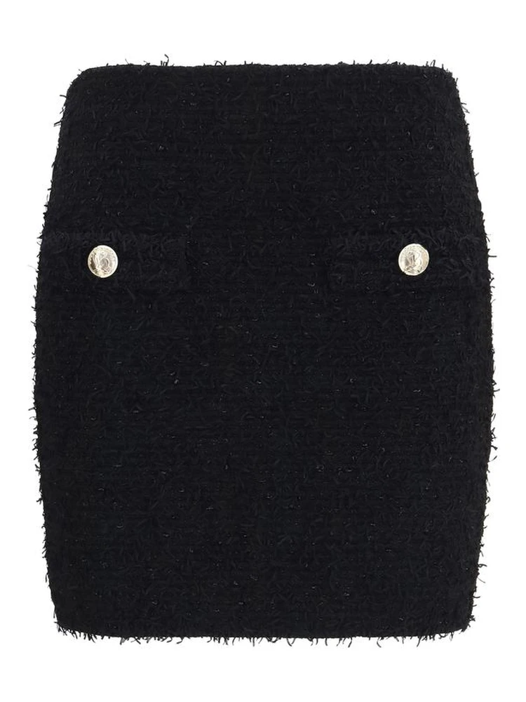 Black Viscose Mini Skirt
