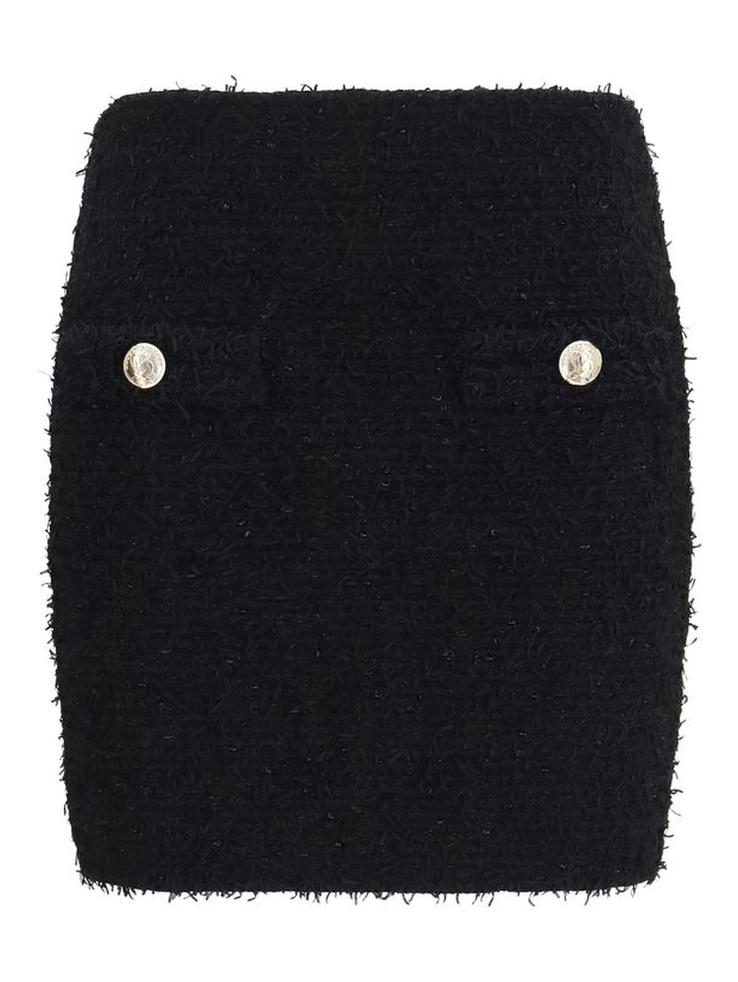 Black Viscose Mini Skirt