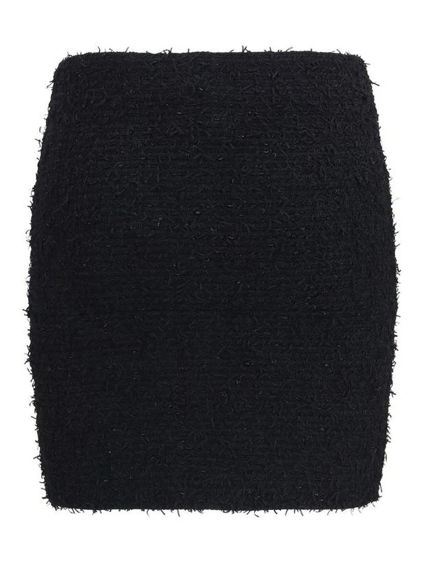 Black Viscose Mini Skirt