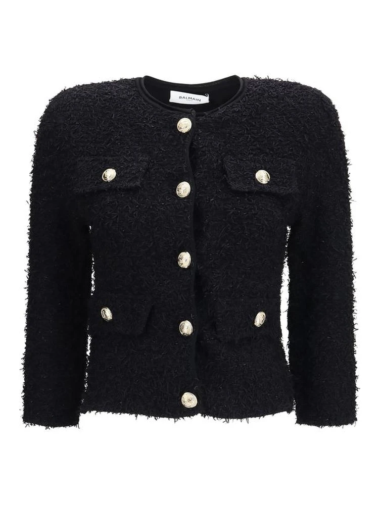 Black Viscose Shell Jacket
