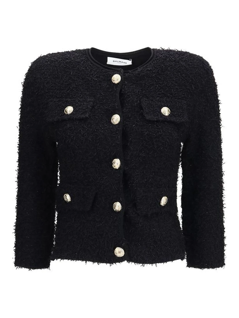 Black Viscose Shell Jacket