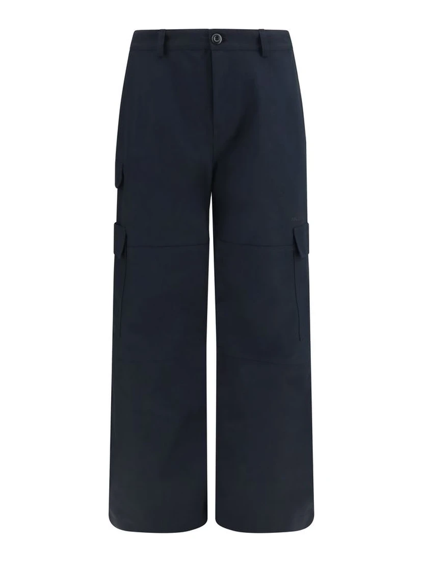 Black Cotton Cargo Pants