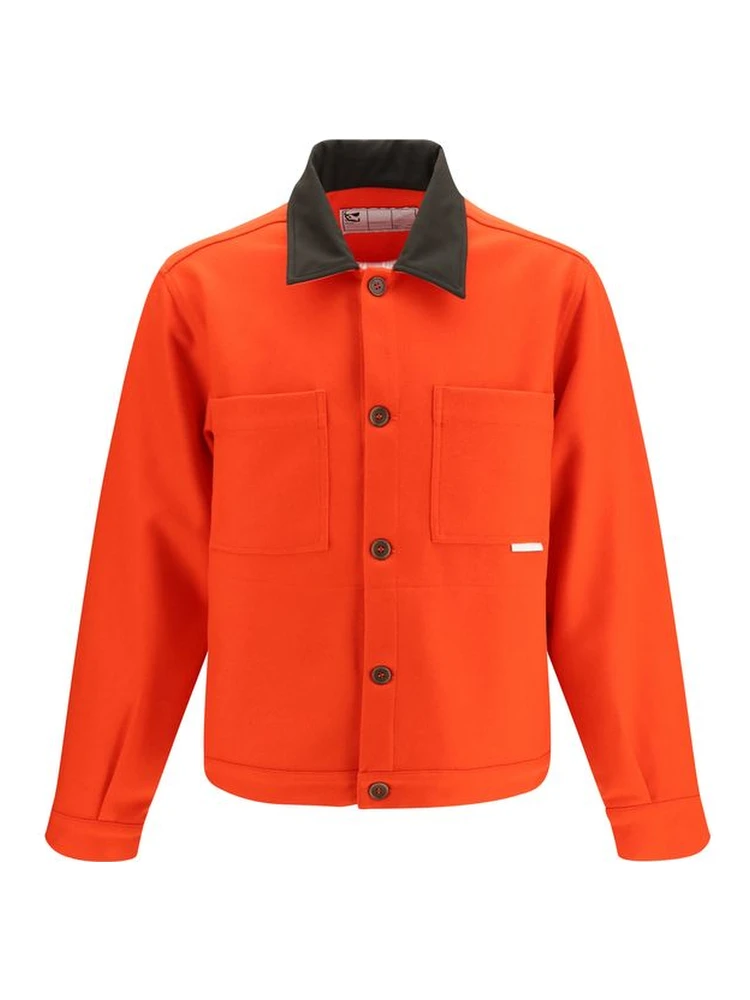 Red Wool Oves Aries Full-Length Jacket