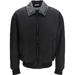 Black Nylon Bomber