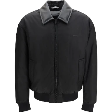 Black Nylon Bomber